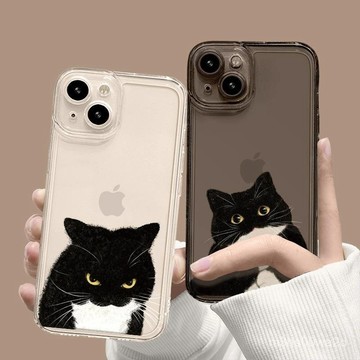黑色貓咪情侶 防摔 保護殼 蘋果iphone 78p xr i11 i12 13 14 15 16 pro max手機殼
