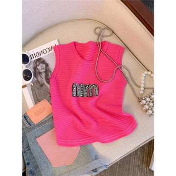 夏季法式設計感冰絲薄款鏤空針織衫吊帶背心甜辣小香風T恤上衣女