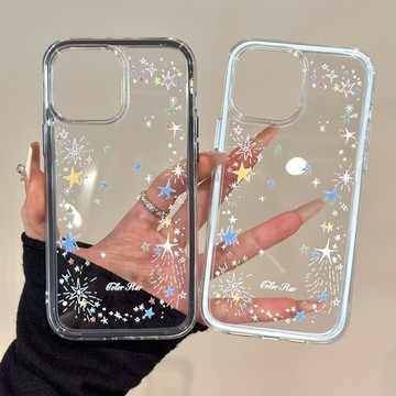 免運+隔日🚚大孔二合一手機殼 星星煙花 適用於蘋果17promax 16Pro 15plus14 13 12 11防摔