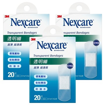 3M Nexcare PE系列 OK繃 透明  2.5 x 7.2cm  20片  3盒