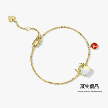 925純銀小牛手錬女屬牛小眾設計飾品禮物【聚物優品】