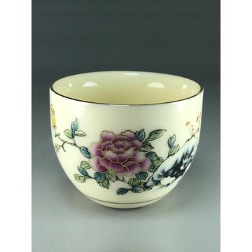 景德鎮陶瓷人物佛性童心中式復古童子小酒杯一口杯描金邊酒盅單個