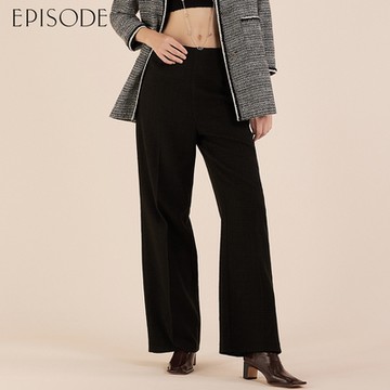 EPISODE - 時尚百搭顯瘦花呢直筒長寬褲 E30558