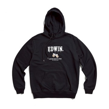 EDWIN｜中性｜珍珠奶茶長袖連帽T恤