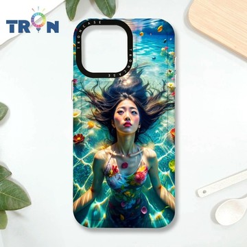 TRON IPHONE 16 PRO MAX 花海中游泳的少女 MAGSAFE 磁吸 防摔 太空殼 透黑 手機殼