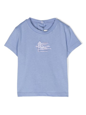 ETRO KIDS - Pegaso-embroidered cotton T-shirt - kids - Cotton/Viscose - 6 mth - Blue