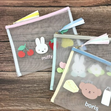 日本 正版 miffy 米飛兔 米菲兔 網眼 大容量 化妝包 萬用包｜小鶴日貨