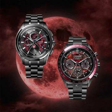 CITIZEN 星辰錶 ATTESA 血月限定 限量 超級鈦 月相光動能電波腕錶-43mm BY1005-73Z