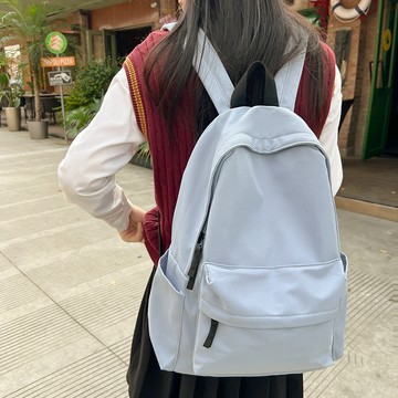熱賣🎉日係無印風雙肩包男女大學生韓版大容量純色背包初中高中學生書包後背包 大容量 雙肩包 輕量化書包 AQYE