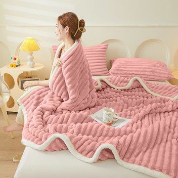 冬季兔毛絨毯子加厚珊瑚絨床單宿舍空調毛毯單雙人家用沙發午睡毯