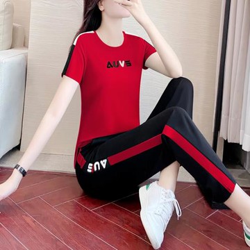 冰絲短袖運動套裝女夏季2025年新款時尚薄款女士跑步休閑服兩件套