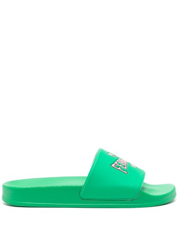 Chiara Ferragni - open-toe logo-print slides - women - Rubber/Fabric/Rubber - 38 - Green