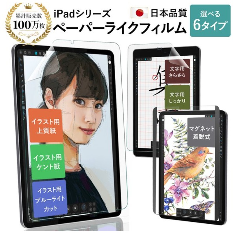 532円 最大51％オフ！ iPad ペーパーライクフィルム 着脱式 保護フィルム マグネット装着