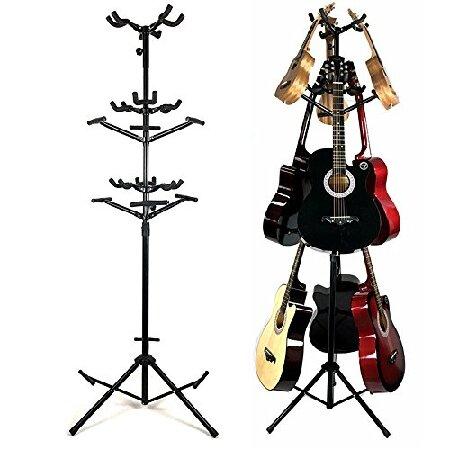 Luvay Multi-Stand for Guitar, Ukulele, Bass, 3-Tier Standing Rack Holder Display Vertical Style