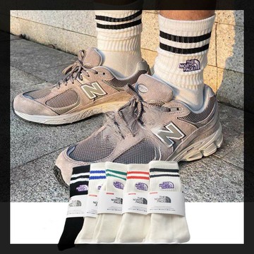 日韓風 The North Face 襪子 運動純棉 毛巾底 長筒 北面男女襪 長襪
