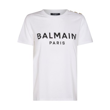 Balmain - White And Black Cotton T-shirt