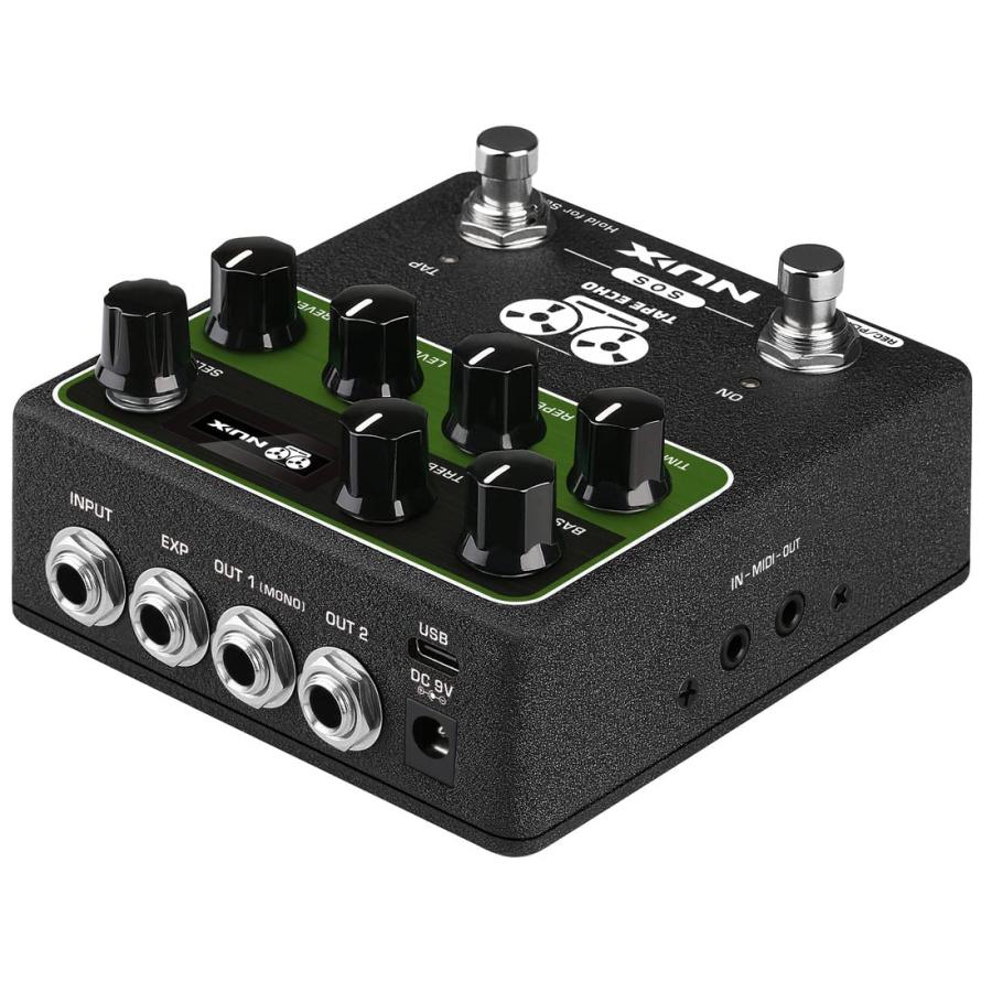 NUX NDD-7 TAPE ECHO Delay Effects Pedal,Up to 1600ms Stereo Delay Time,7 Repro-Tape Heads Combinations and Reverb