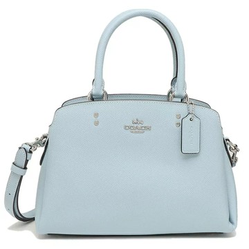 COACH - 素面防刮皮革兩用包 (淺藍)