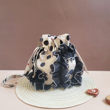 2色 蕾絲泡泡包 手提包 肩背包 側背包-珍珠奶茶 燒仙草湯圓