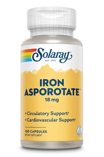 Solaray Iron Asporotate 18 mg - 100 Capsules