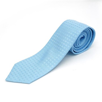 Hermes Faconnee H 斜紋真絲領帶(水藍)