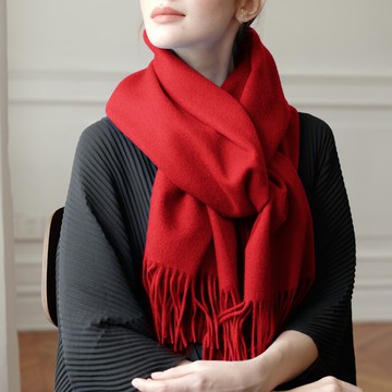 現貨+預購 羊毛圍巾女披肩-保暖經典斜紋針織流蘇配件情人節生日聖誕節交換禮物74bq3【獨家進口】【米蘭精品】