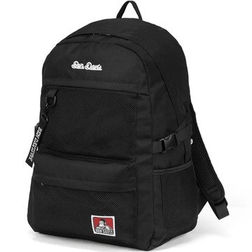 BEN DAVIS BDW-8460-57 MESH POCKET DAYPACK 多夾層 電腦 後背包 (黑底白字)