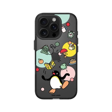 iPhone 16 Pro Clear (相機按鈕) 酷墨灰 - Pingu 企鵝家族 - Pingu與他的小物