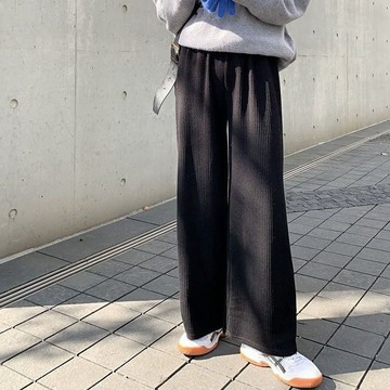 L-6XL 大尺碼休閒褲女 加肥加大胖mm秋冬季寬松顯瘦闊腿褲加絨厚休閑百搭直筒ins潮