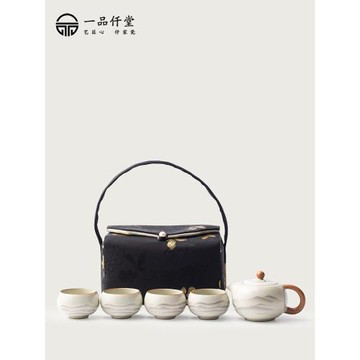 (免運)西施壺一壺四杯陶瓷旅行茶具套裝快客杯戶外露營茶具便攜車載茶具