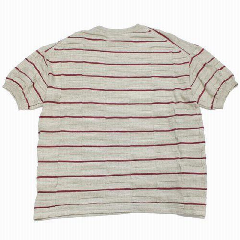 NICENESS ナイスネス 21SS RIPP NNブロックボーダーTシャツ M ベージュ 