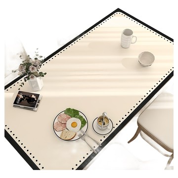 喬木居家 輕奢防燙隔熱皮革桌布  100 x 50cm  黑色 + 白色  1個