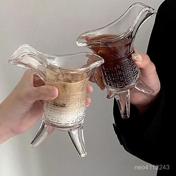 ✨臺彎出貨✨搞怪仿古秦始皇茶杯杯子爵杯古代帝王三足杯創意酒杯玻璃杯ins搞怪仿古秦始皇茶杯杯子爵杯古代帝王三足杯創意酒杯