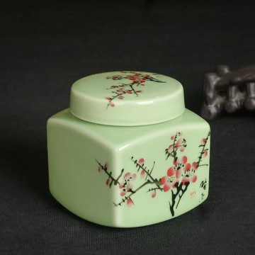 食品級茶葉小密封盒中藥膏方蜂蜜化妝品面霜紅黃色分裝陶瓷瓶罐子
