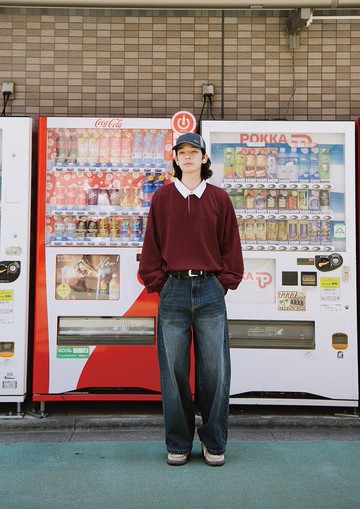 沉醉的夜 日系復古撞色翻領POLO衫