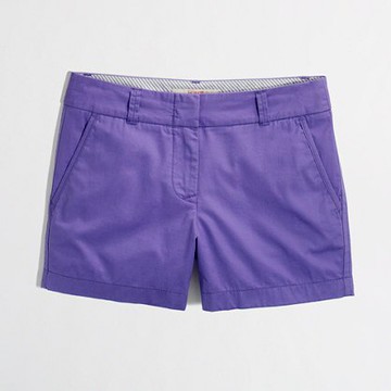 美國百分百【全新真品 】J.Crew 短褲 褲子 JC 休閒 Chino 經典 百慕達 4" 純棉 薄 葡萄紫 0 2 4號 F143