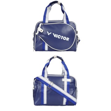 victor 單肩背包-拍包袋 羽毛球 裝備袋  勝利 深藍白