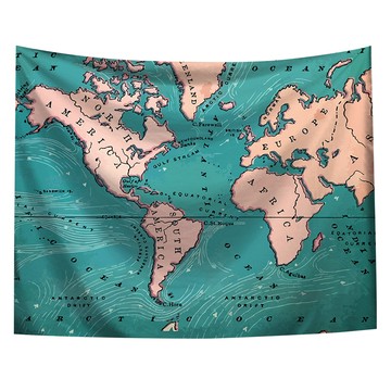 半島良品 居家裝飾掛布 附無痕釘2個 + 倒鉤夾2個  150 x 130cm  世界地圖  1組