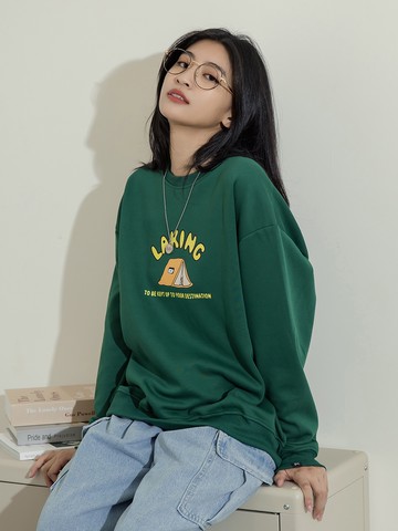 趣味野外探險背圖大學T