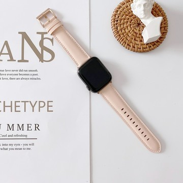 雙邊車線 方扣商務 適用 Apple Watch 11 10 9 8 SE 真皮錶帶 46mm 42mm Ultra 2