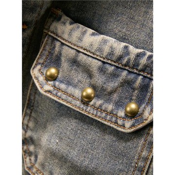 美式復古牛仔外套男款2026新款春季大碼水洗做舊潮牌工裝夾克上衣