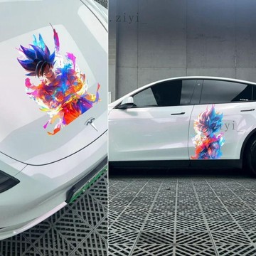 免運 福特專用 車貼 汽車貼紙 Kuga Focus潮流貼畫室內卡卡羅特炫酷貼紙七龍珠車身桌面貼圖新款賽亞人牆貼 精品