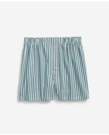 Brooks Brothers Men's Cotton Broadcloth Butcher-Stripe Boxers | Green | Size Medium