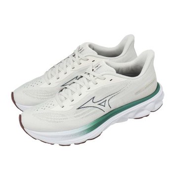 Mizuno 美津濃 慢跑鞋 Wave Skyrise 7 男鞋 白 綠 緩衝 路跑 運動鞋 J1GC2609-04