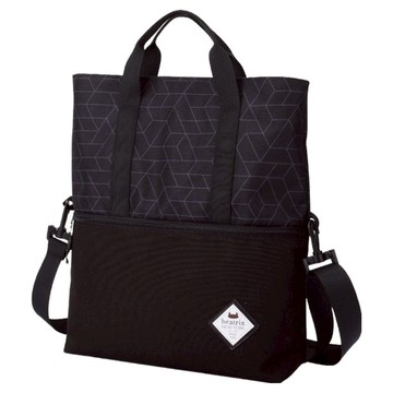 beatrix NEW YORK 折疊二用補習袋 幾何黑 100%聚酯纖維 適用年齡6歲以上  31 x 35 x 10cm