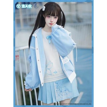 天羽川洛天依休閑連帽外套圓領套頭毛衣秋冬新款百搭正版聯名周邊