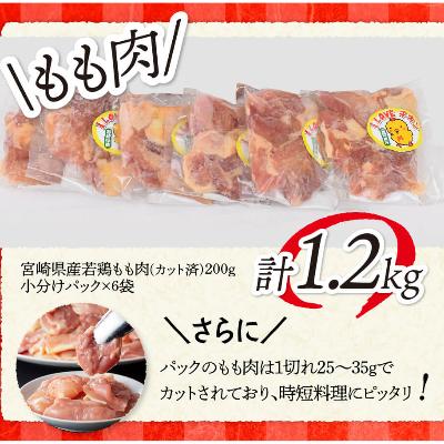 ふるさと納税 川南町 宮崎県産若鶏もも肉200g×6袋 むね肉2kg(計3.2kg)