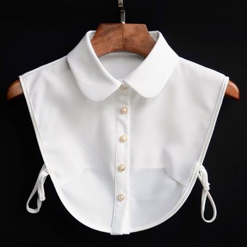 shevogue春秋假領子女百搭假領通勤韓版衣領娃娃領白色雪紡裝飾領