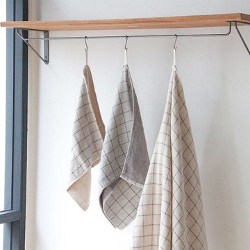 【kontex】GRAPH 系列自然格紋有機棉毛巾方巾 (33x33cm)