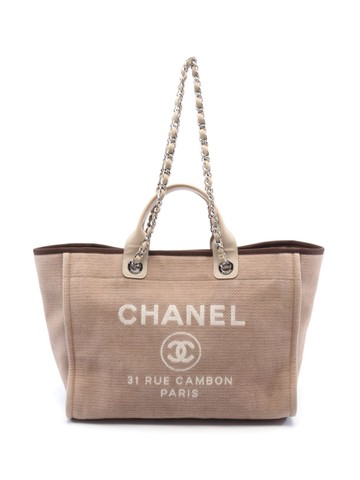 CHANEL Pre-Owned - 2013 Deauville tote bag - women - Canvas - One Size - Neutrals